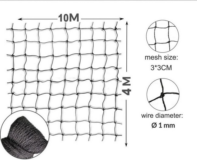 10m×4m cat protection net extreme tear proof and bite resistant 30mm mesh size 6