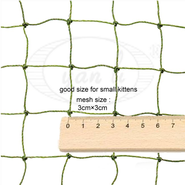 10m×4m olive cat safety net extreme tear proof and bite resistant 30mm mesh size 6b