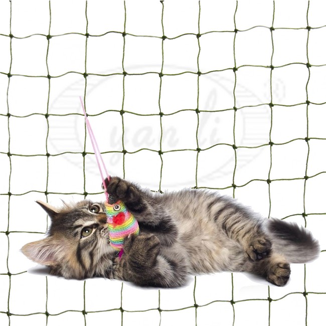 10m×4m olive cat safety net extreme tear proof and bite resistant 30mm mesh size 8b