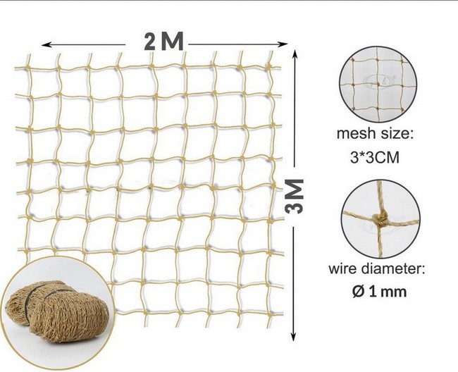 3m×2m stone cat safety net extreme tear proof and bite resistant 30mm mesh size 6a
