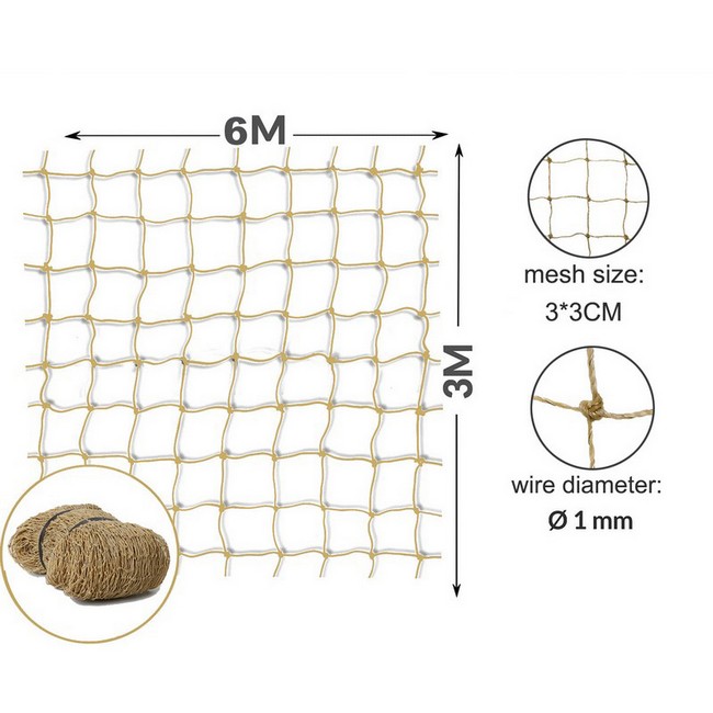 6m×3m stone cat safety net extreme tear proof and bite resistant 30mm mesh size 6