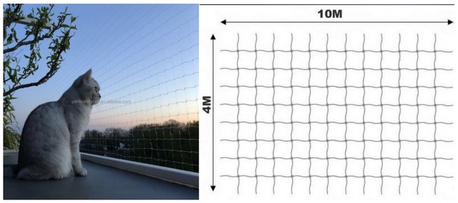 xxl 10m×4m extra large transparent cat safety net no drilling cat net for balcony nylon cat protection net 1aa